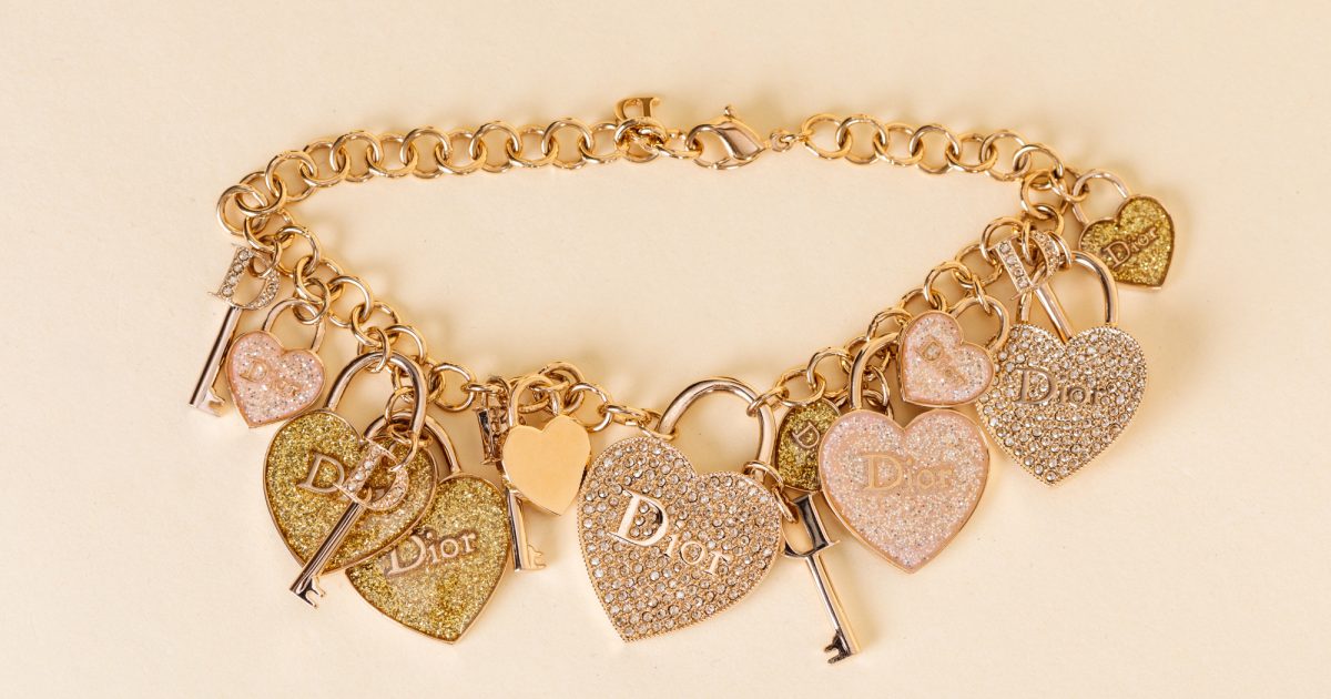 Christian Dior Heart Lock and Keys Charm Bracelet Vivrelle