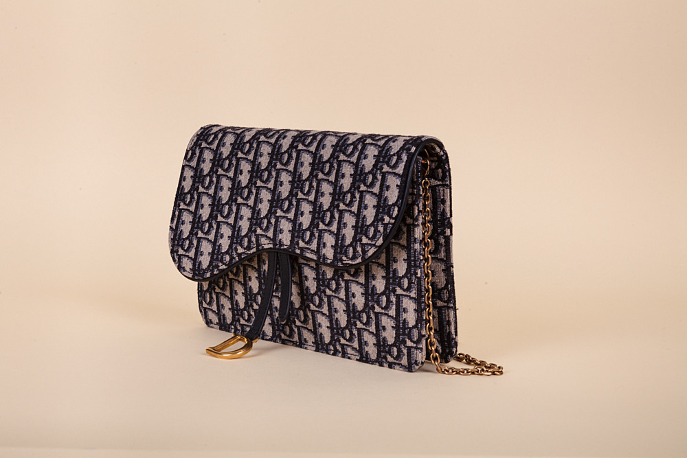 saddle wallet gray dior oblique jacquard
