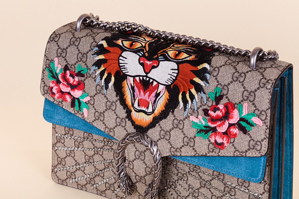 Gucci Embroidered Tiger Medium Dionysus Shoulder Bag Vivrelle