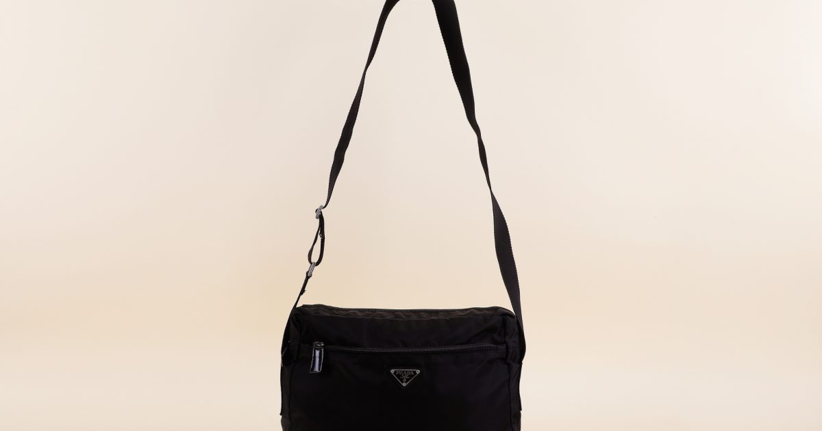 Prada Tessuto Nylon Front Zip Medium Messenger Bag Vivrelle
