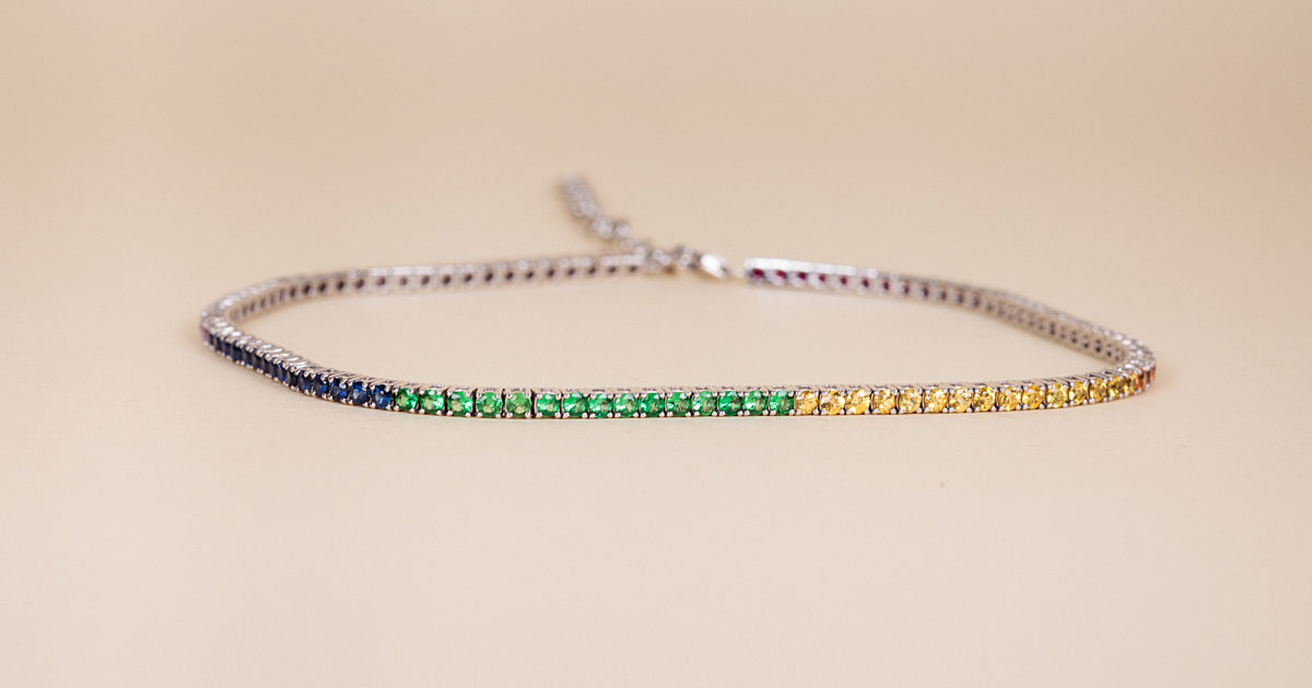 Stephanie Gottlieb Rainbow Ombre Tennis Choker Vivrelle
