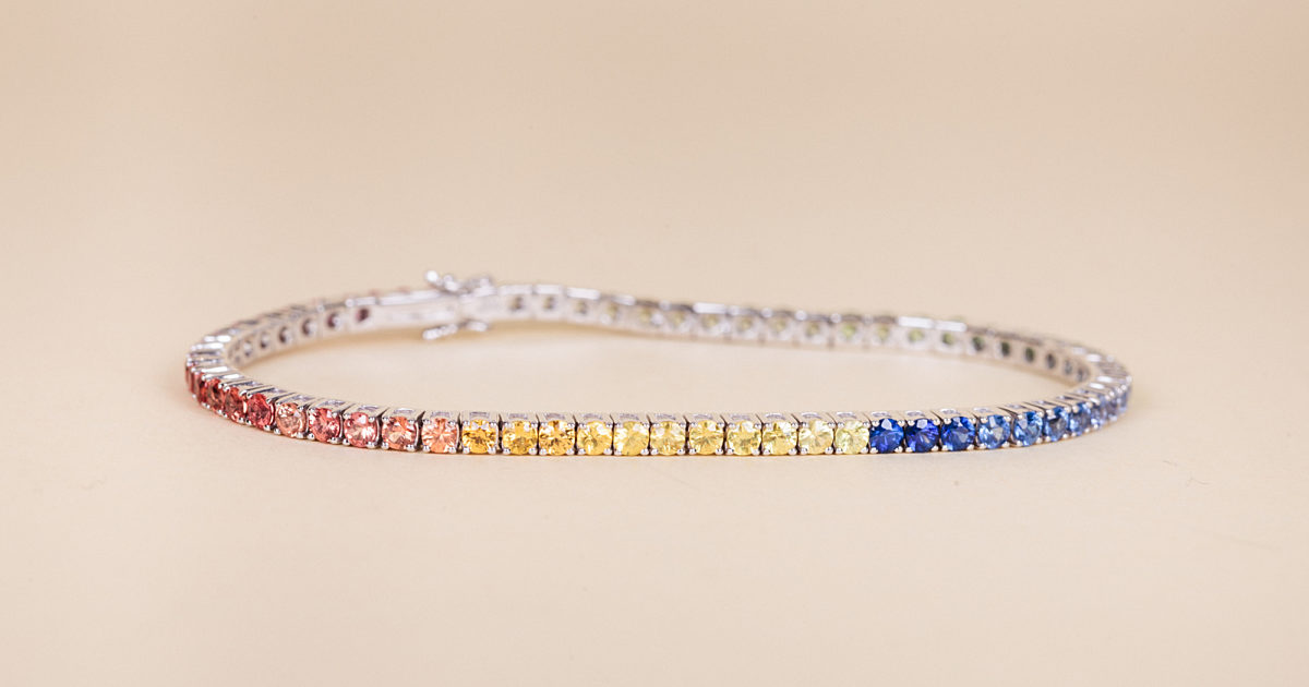Stephanie Gottlieb Ombre Rainbow Tennis Bracelet Vivrelle