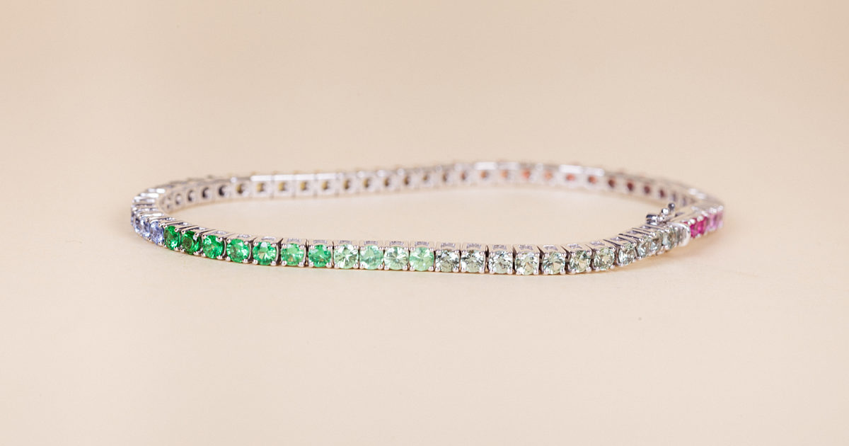 Stephanie Gottlieb Ombre Rainbow Tennis Bracelet Vivrelle