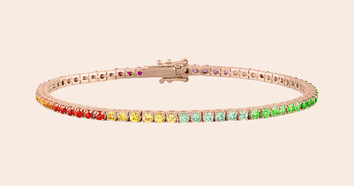 Stephanie Gottlieb Ombre Rainbow Tennis Bracelet Vivrelle